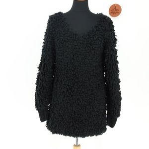 Diesel Handmade M-Permany Wool Alpaca Blend‎ Oversized Shaggy Sweater XXS Black